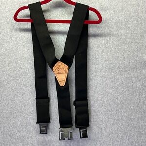 Original Perry Suspenders Black Heavy Duty Work Utility 2in USA Hook on Belt Y